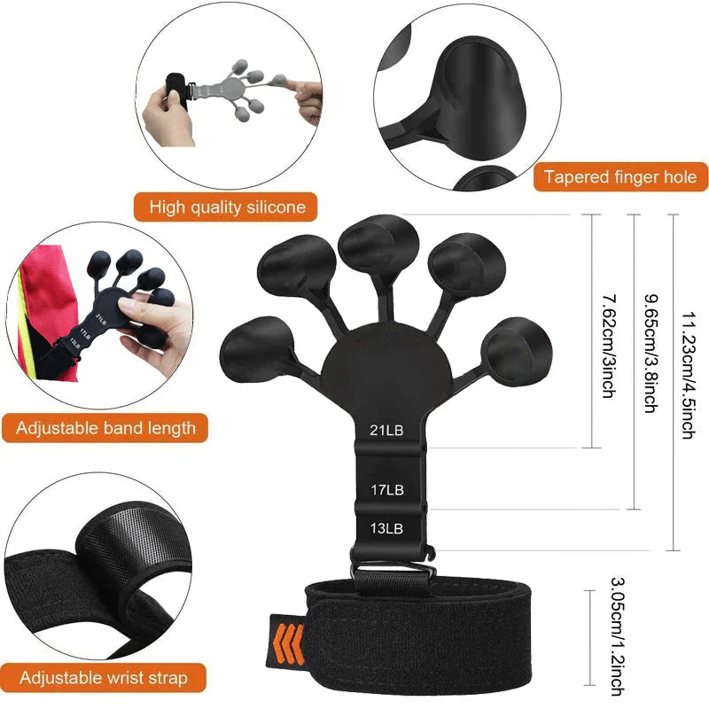 Finger Gripper Guitar Finger Exerciser 6 Resistant Strength Trainer Recovery Physical Equipment Hand Strengthener for Patients